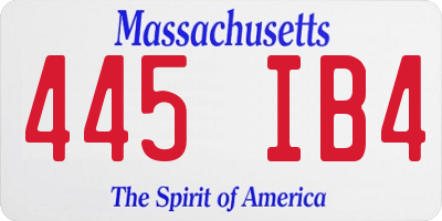 MA license plate 445IB4