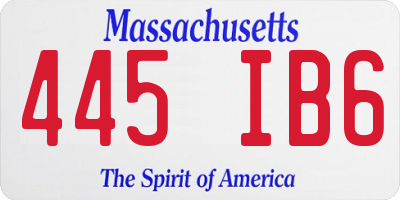 MA license plate 445IB6