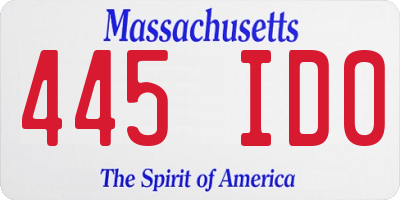 MA license plate 445ID0