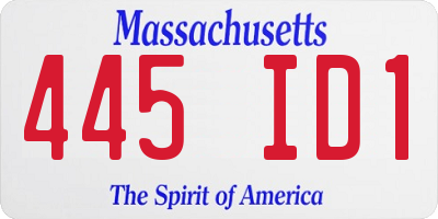 MA license plate 445ID1