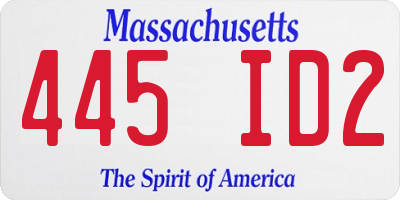 MA license plate 445ID2