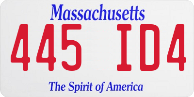 MA license plate 445ID4
