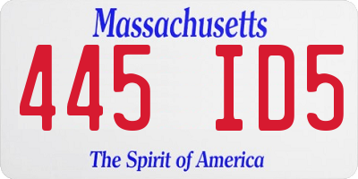MA license plate 445ID5