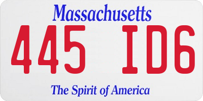 MA license plate 445ID6