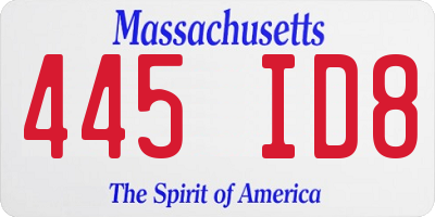 MA license plate 445ID8