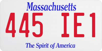 MA license plate 445IE1