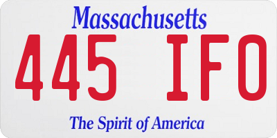 MA license plate 445IF0