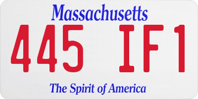 MA license plate 445IF1