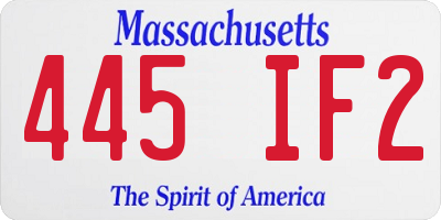 MA license plate 445IF2