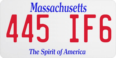 MA license plate 445IF6