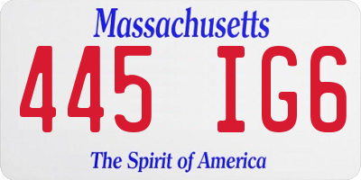 MA license plate 445IG6