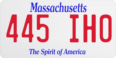 MA license plate 445IH0