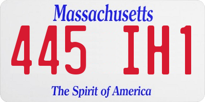 MA license plate 445IH1