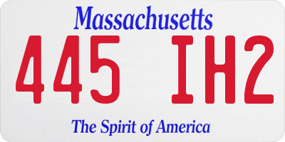 MA license plate 445IH2