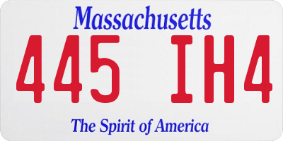 MA license plate 445IH4