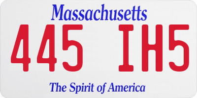 MA license plate 445IH5