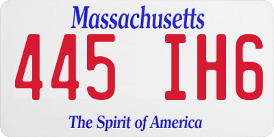 MA license plate 445IH6