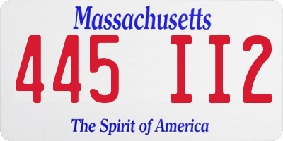 MA license plate 445II2