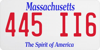 MA license plate 445II6