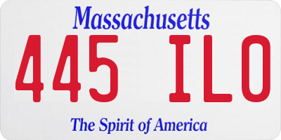 MA license plate 445IL0