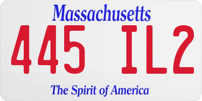MA license plate 445IL2