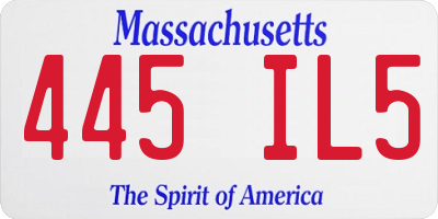 MA license plate 445IL5