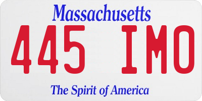 MA license plate 445IM0