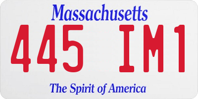 MA license plate 445IM1