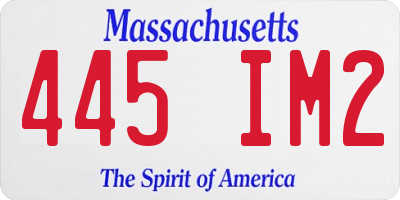 MA license plate 445IM2