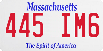 MA license plate 445IM6