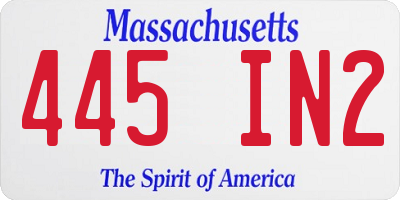 MA license plate 445IN2