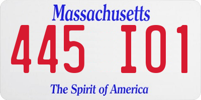 MA license plate 445IO1