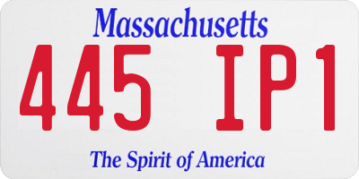 MA license plate 445IP1