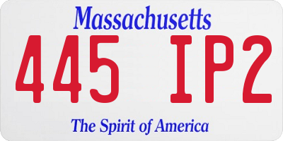 MA license plate 445IP2