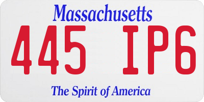 MA license plate 445IP6