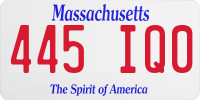 MA license plate 445IQ0