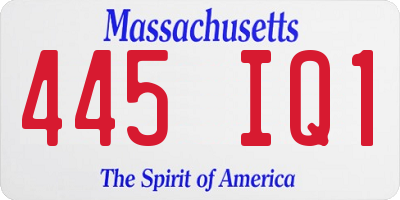 MA license plate 445IQ1