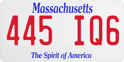 MA license plate 445IQ6