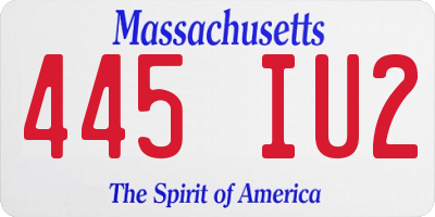 MA license plate 445IU2