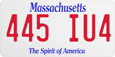 MA license plate 445IU4