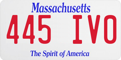MA license plate 445IV0