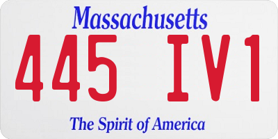 MA license plate 445IV1