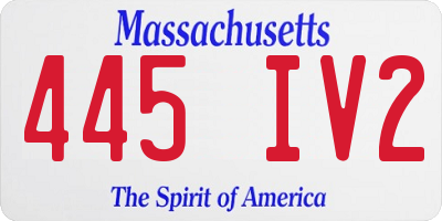 MA license plate 445IV2