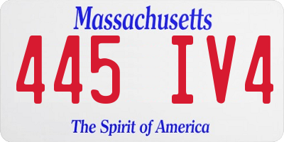 MA license plate 445IV4