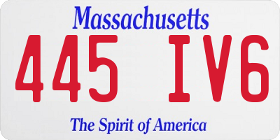 MA license plate 445IV6