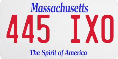 MA license plate 445IX0