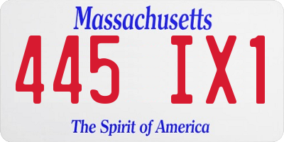 MA license plate 445IX1