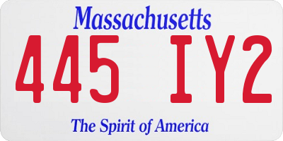 MA license plate 445IY2