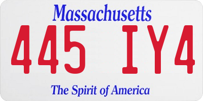 MA license plate 445IY4