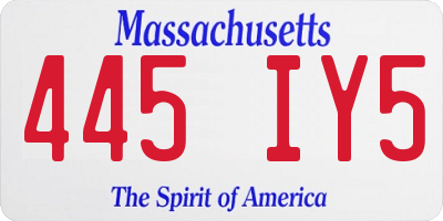 MA license plate 445IY5